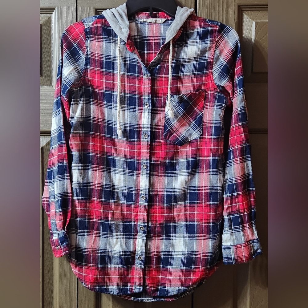 VANILLA STAR, JUNIORS, SMALL, HOODED FLANNEL